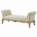 Chaise longue crème 170 x 65 x 75 cm van polyesterfluweel en massief beukenhout