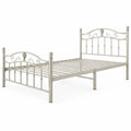 Metalen bedframe 90 x 200 cm crèmewit met stalen lattenbodem