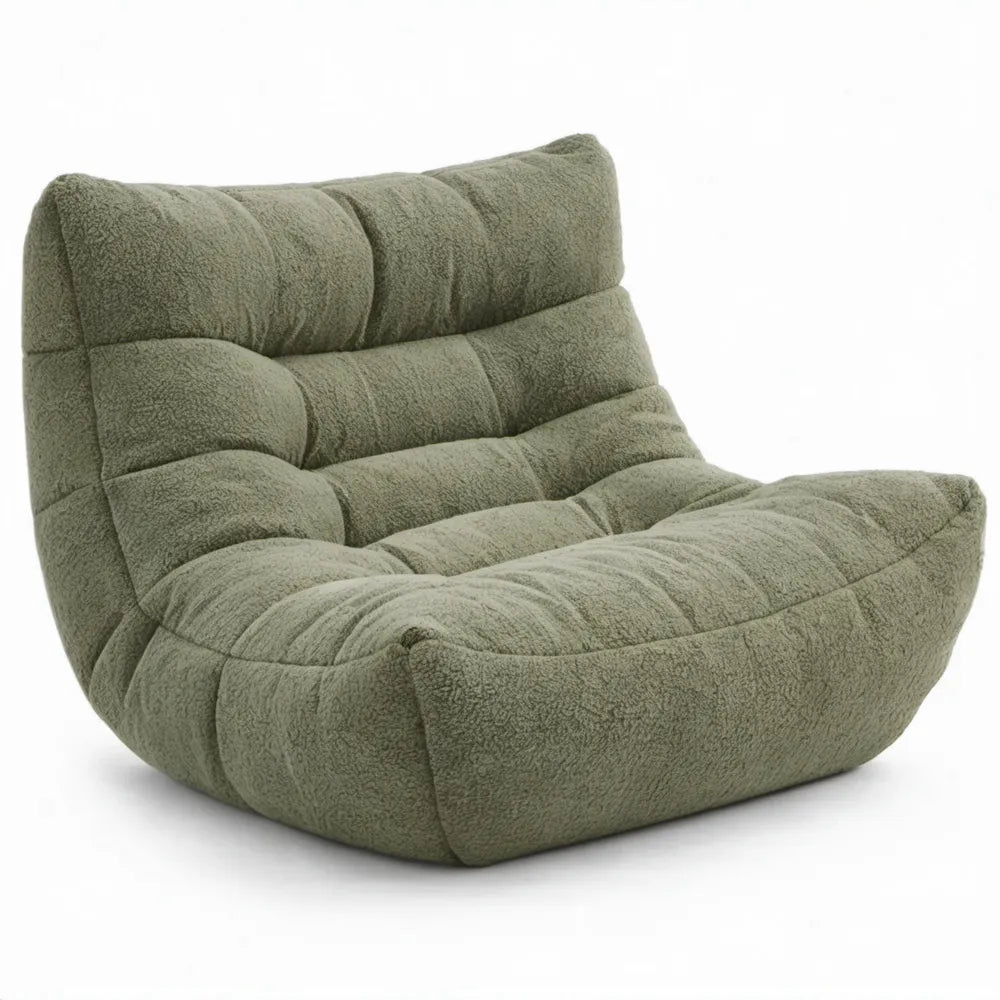 Loungefauteuil 90 x 85 x 75 cm Olijfgroen Polyester Bouclé