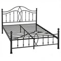 Zwart metalen bedframe met stalen lattenbodem 140 x 200 cm